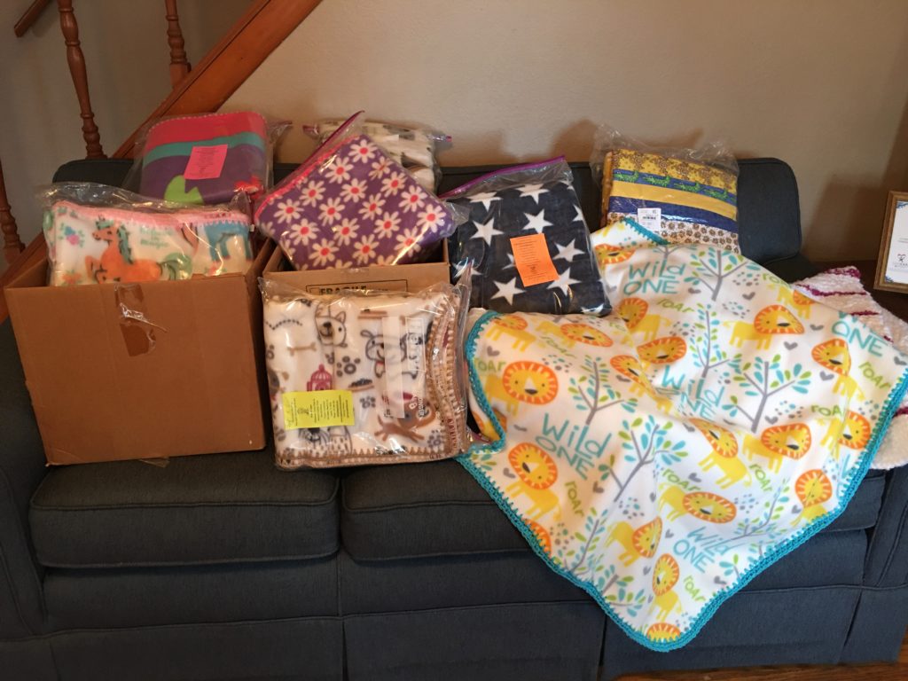 Quilts and blankets from Colorado River Cowboy Church, Smithville.